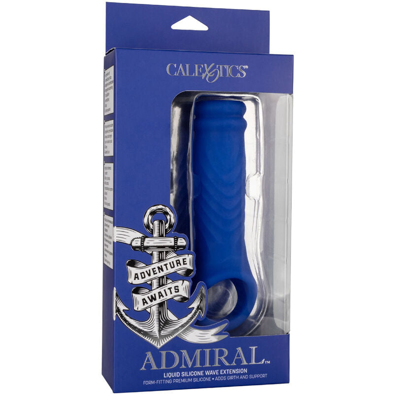 CALEXOTICS - COUVERTURE DE PÉNIS ADMIRAL WAVE EN SILICONE LIQUIDE BLEU