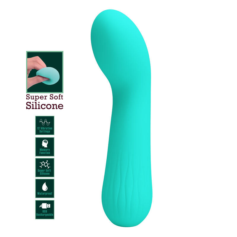 PRETTY LOVE - VIBRATEUR RECHARGEABLE FAUN AQUA GREEN