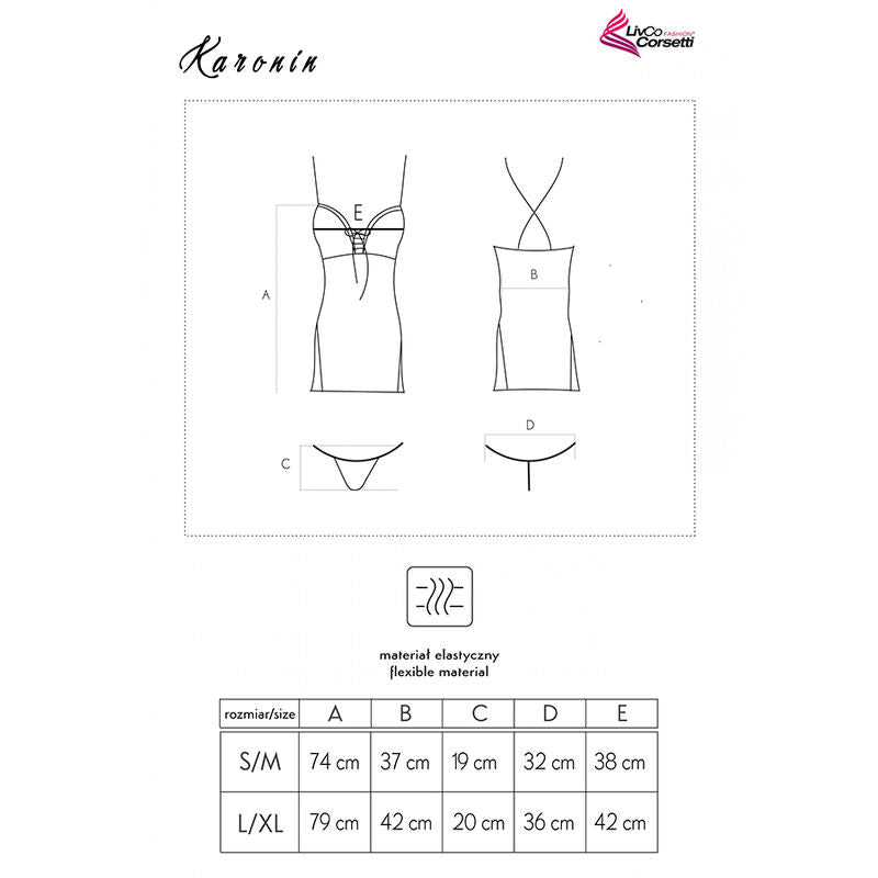 LIVCO CORSETTI FASHION - CHEMISE KARONIN LC 90628 + CULOTTE NOIRE