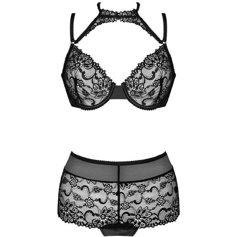 LIVCO CORSETTI FASHION - LINERA FOR THE SENSES COLLECTION SOUTIEN-GORGE + PANTALON NOIR
