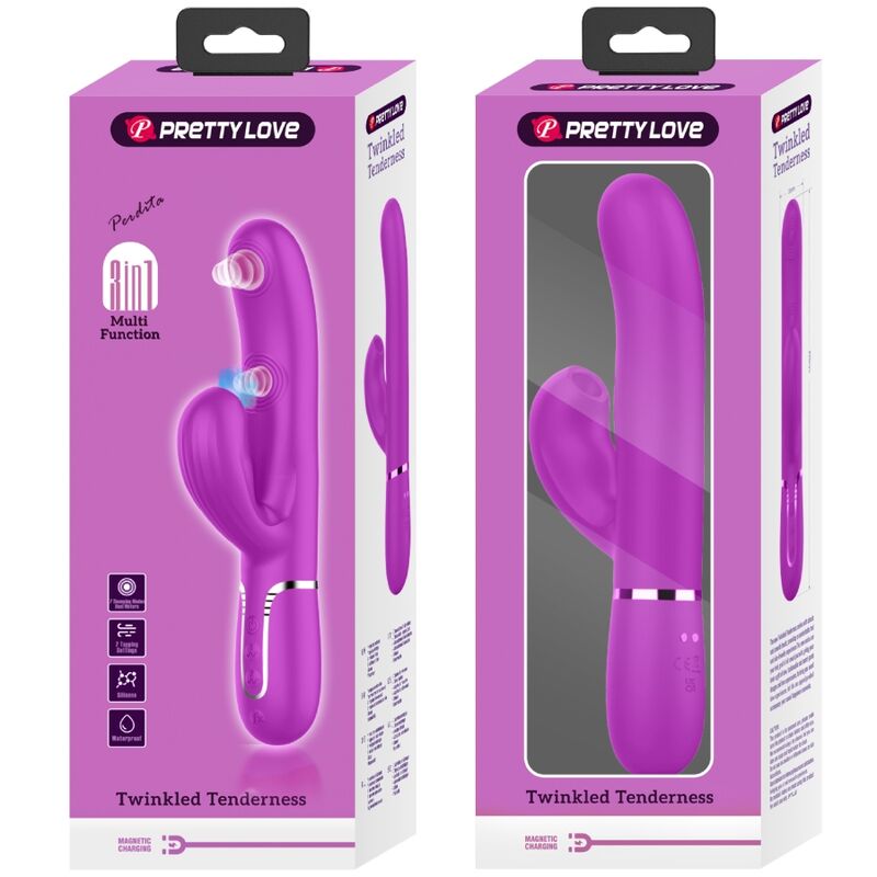 PRETTY LOVE - VIBRATEUR MULTIFONCTION PERLITA 3 EN 1 POINT G VIOLET