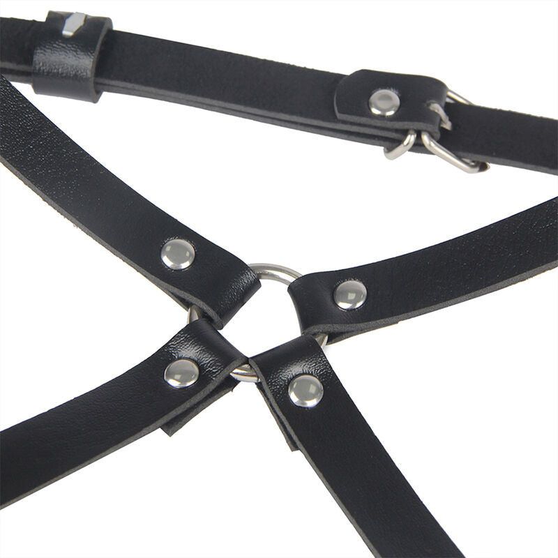 SUBBLIME - BAVOIR ET JAMBES EN CUIR NOIR TAILLE UNIQUE