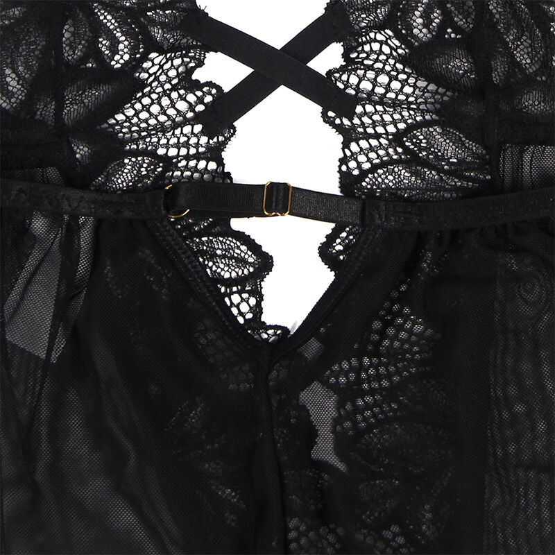 SUBBLIME - TEDDY HALTER NECK BACKLESS BLACK LACE S/M