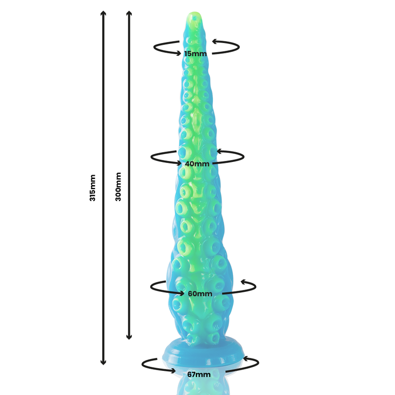 EPIC - GODE FLUORESCENT AVEC TENTACULES MINCE SCYLLA GRANDE TAILLE