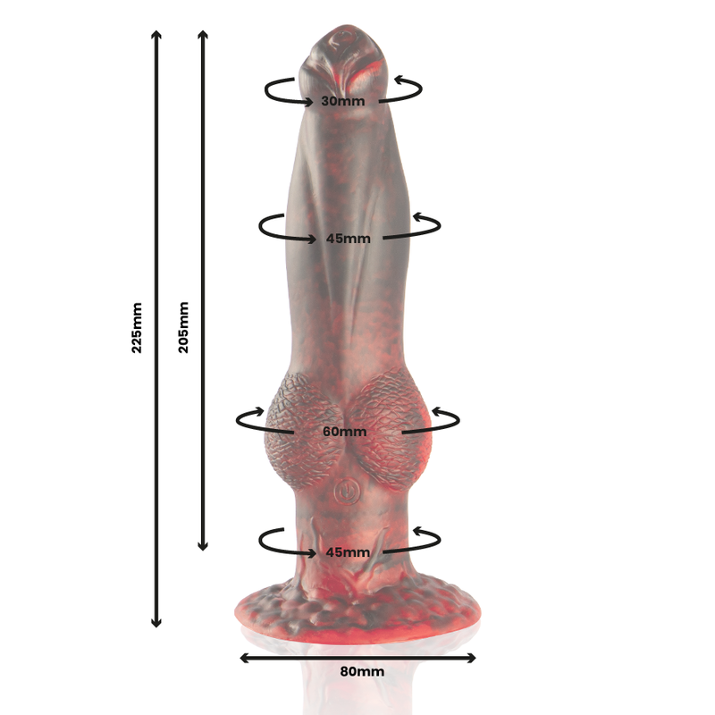 EPIC - PROMETHEUS DILDO TITAN IN FIRE RECHARGEABLE REMOTE CONTROL