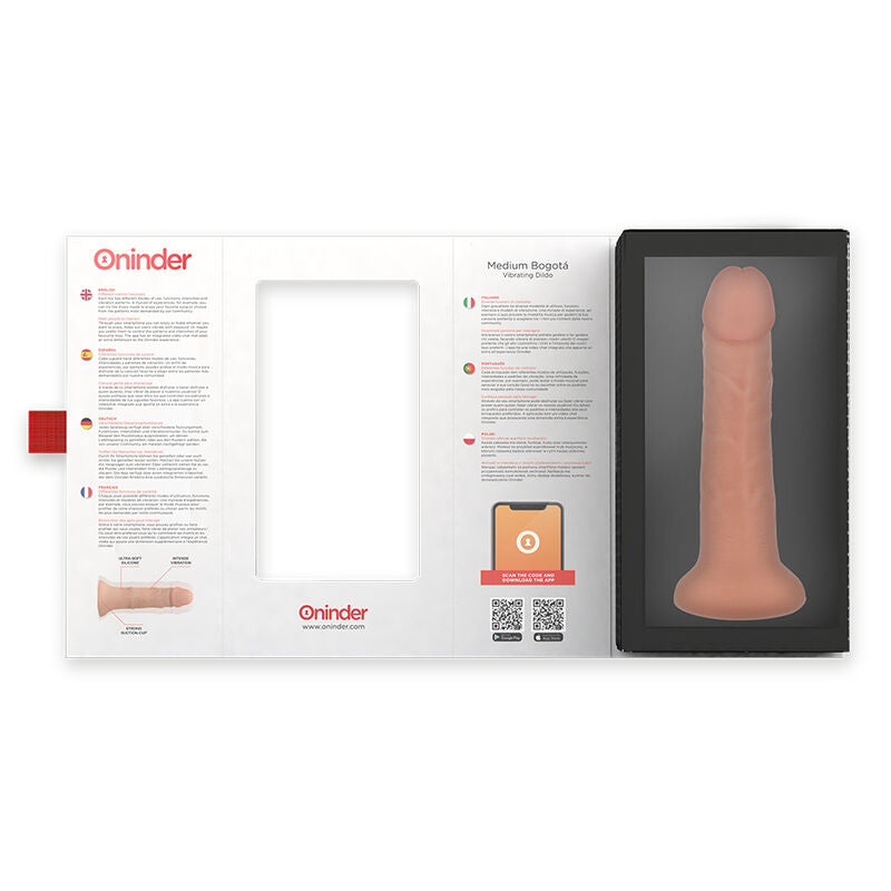 ONINDER - VIBRATEUR GODE MOYEN BOGOTÁ 9 VITESSE NATURELLE 20 CM -O- 4,2 CM - APPLICATION GRATUITE