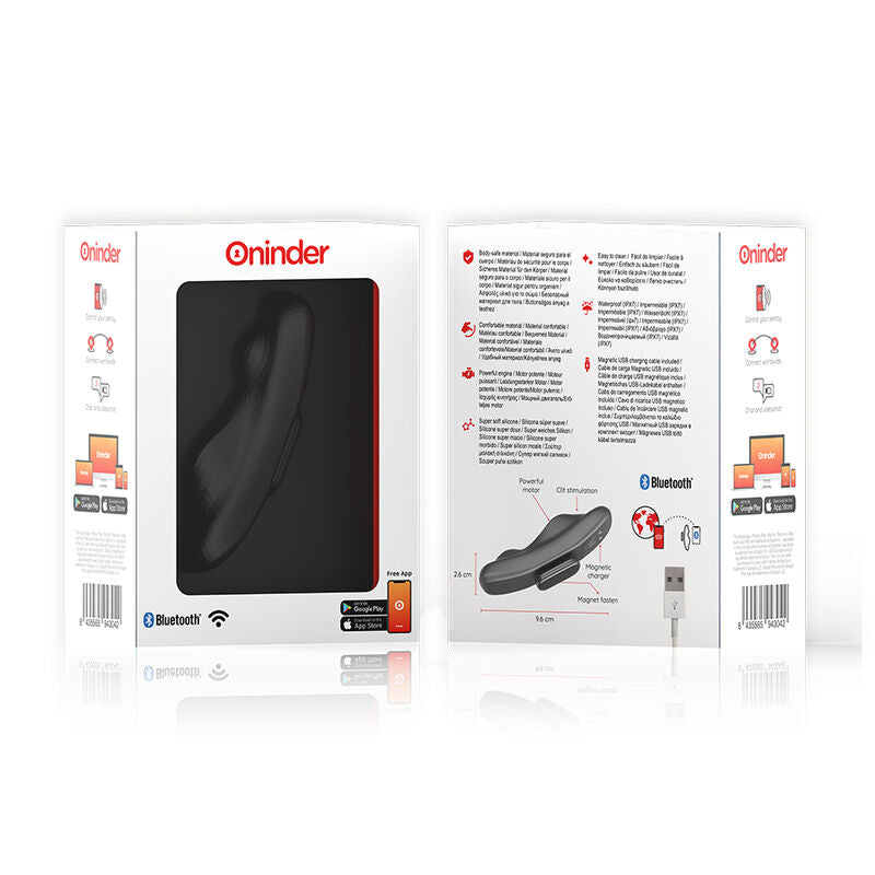 ONINDER - VIBRATEUR MANILLE CULOTTE RECHARGEABLE 9 VITESSES 9,6 CM X 2,6 CM - APPLICATION GRATUITE