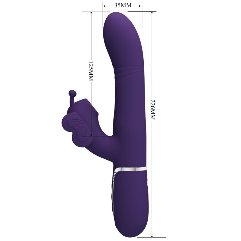 PRETTY LOVE - MULTIFUNCTIONAL VIBRATOR RABBIT 4 IN 1 PURPLE BUTTERFLY