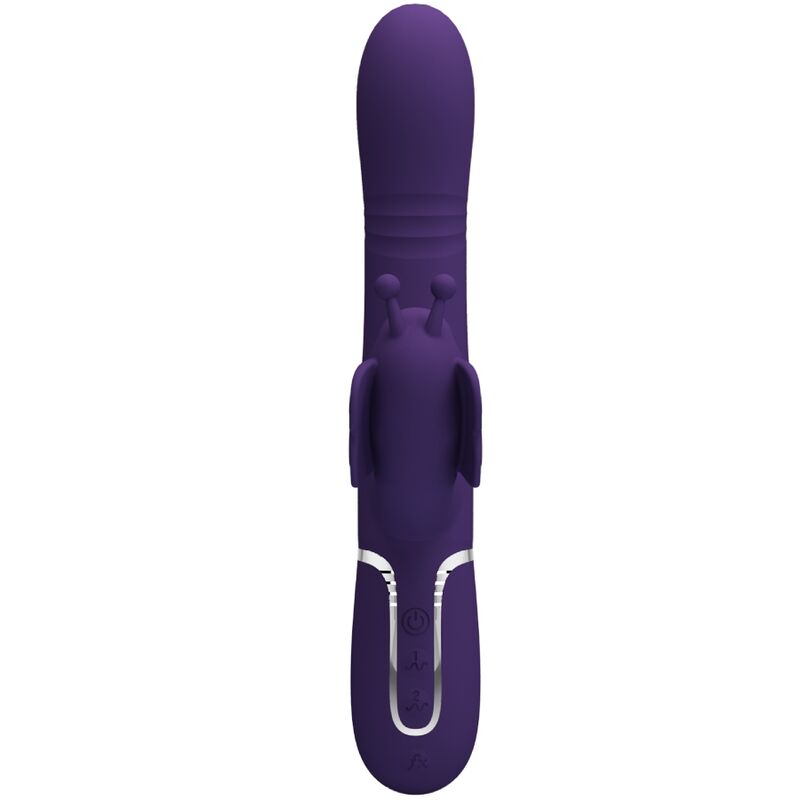 PRETTY LOVE - MULTIFUNCTIONAL VIBRATOR RABBIT 4 IN 1 PURPLE BUTTERFLY