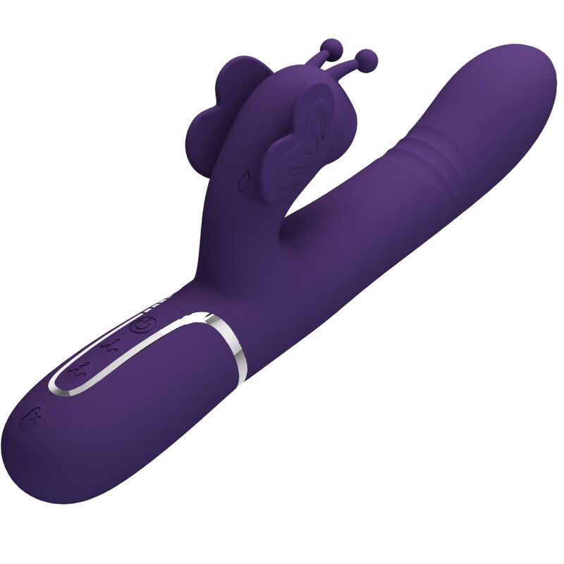 PRETTY LOVE - MULTIFUNCTIONAL VIBRATOR RABBIT 4 IN 1 PURPLE BUTTERFLY