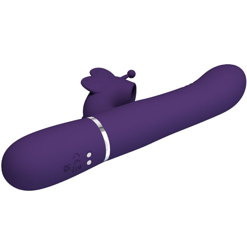 PRETTY LOVE - MULTIFUNCTIONAL VIBRATOR RABBIT 4 IN 1 PURPLE BUTTERFLY