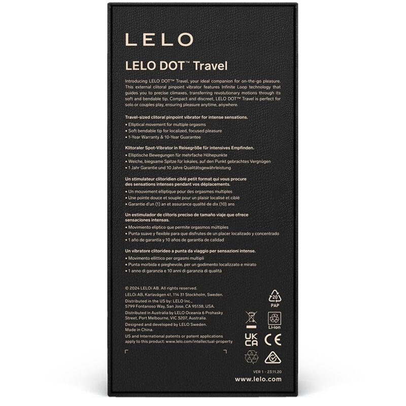 LELO - STIMULATEUR DE CLITORIS VIOLET DOT TRAVEL