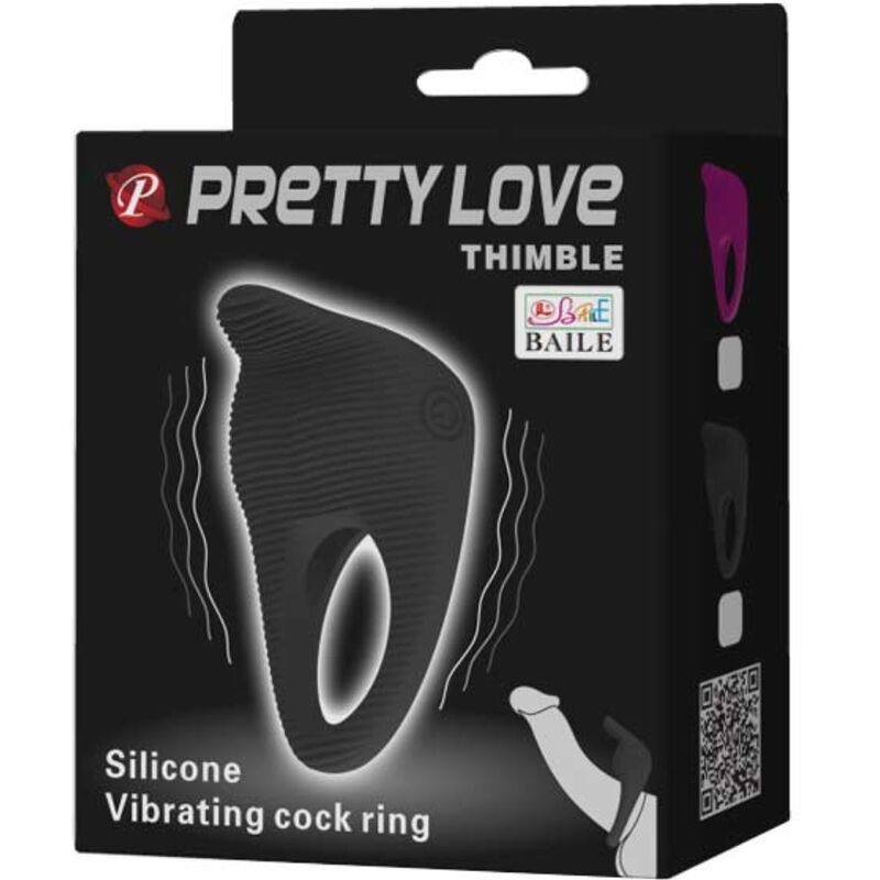 PRETTY LOVE - VIBRATEUR À ANNEAU DÉ À DÉS NOIR