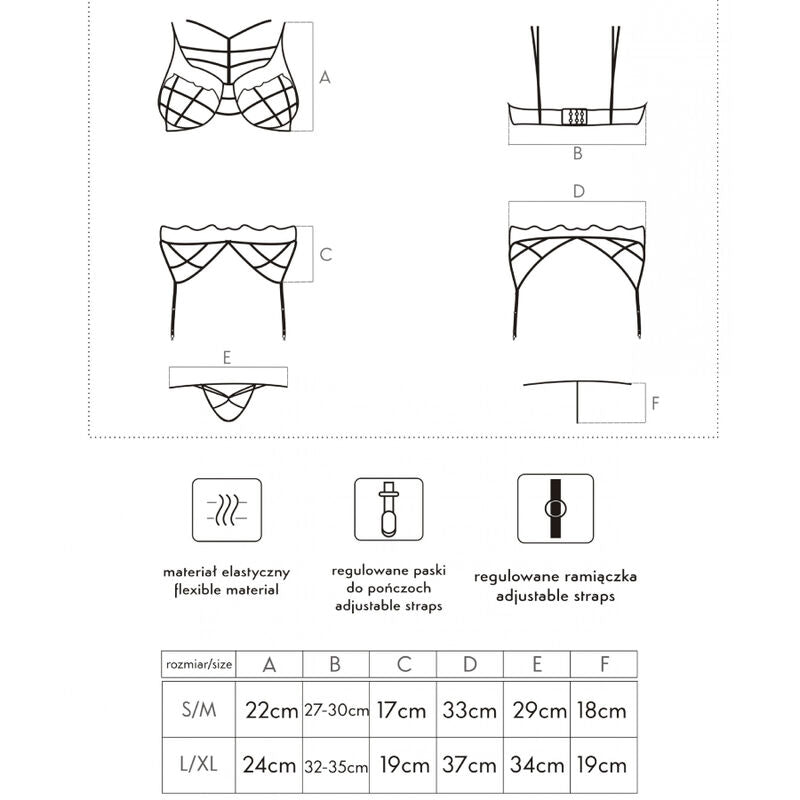 LIVCO CORSETTI FASHION - SOLEDAD LC 20217 BRA + SLIP + BRA S/M
