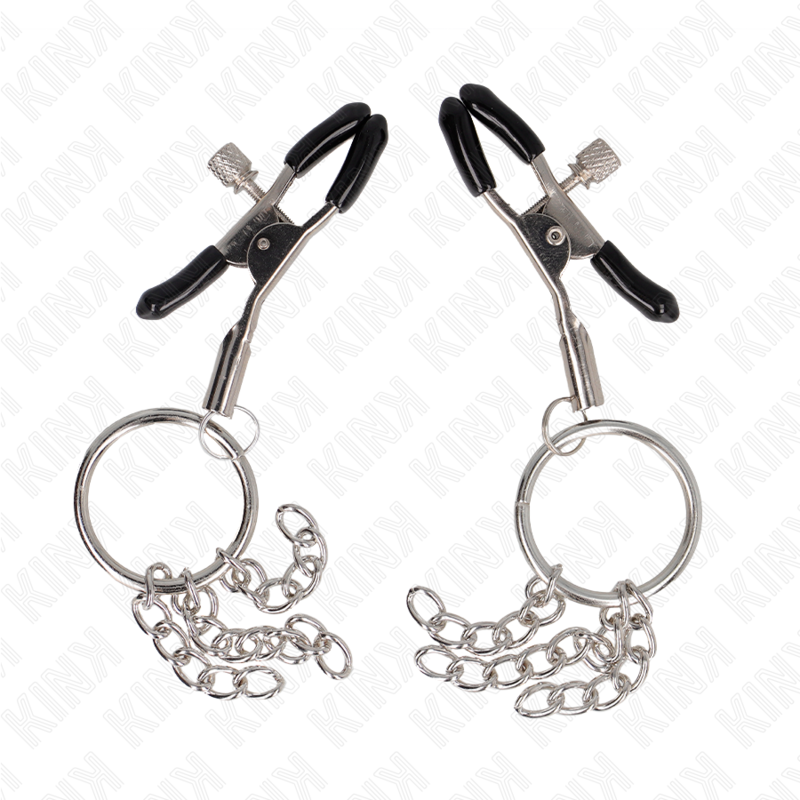 KINK - NIPPLE CLAMP O RING AND CHAIN SILVER 6 CM