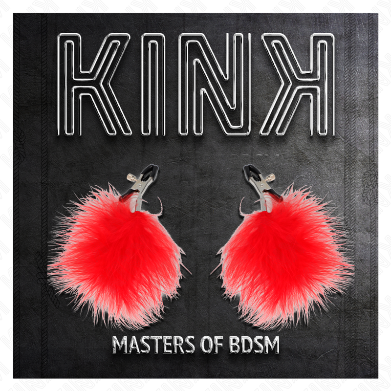 KINK - RED FEATHER NIPPLE CLAMPS 7 CM