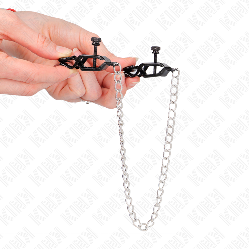 KINK - SILVER FLAT CHAIN NIPPLE CLAMPS 30CM