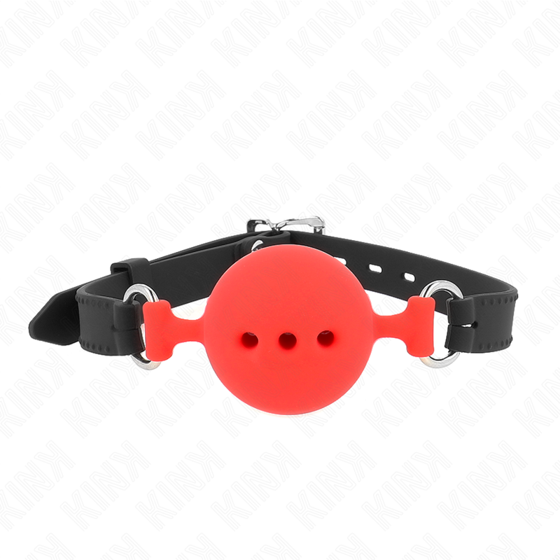 KINK - FULL SILICONE GABARD 55 x 2 CM WITH 5 CM BALL SIZE L RED ADJUSTABLE 35-51 CM