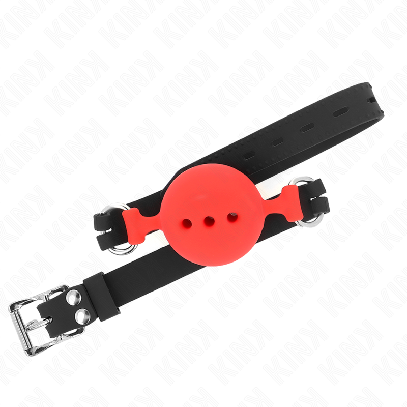 KINK - FULL SILICONE GABARD 55 x 2 CM WITH 5 CM BALL SIZE L RED ADJUSTABLE 35-51 CM