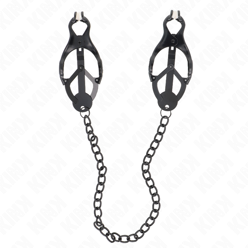 KINK - JAPANESE CLOVER NIPPLE CLAMPS WITH BLACK CHAIN 30CM