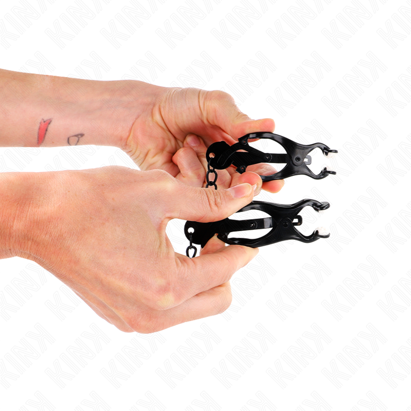 KINK - JAPANESE CLOVER NIPPLE CLAMPS WITH BLACK CHAIN 30CM