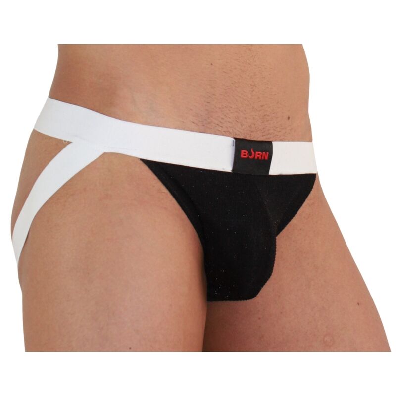 BURN - 004 JOCK BRILLANT NOIR / BLANC S