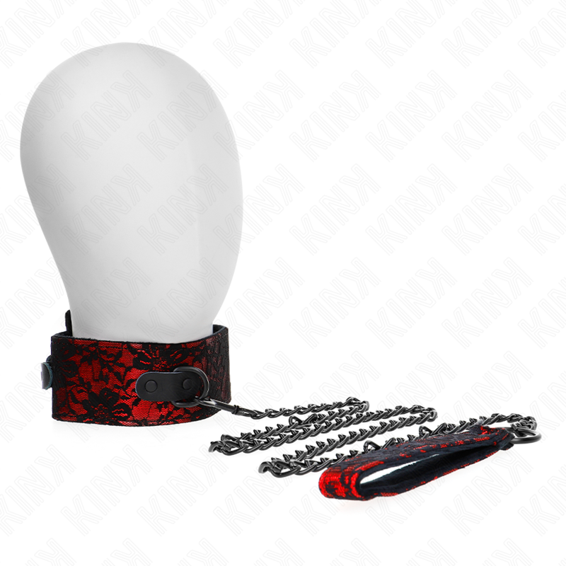 KINK - COLLIER EN DENTELLE AVEC CEINTURE EN CUIR VÉRITABLE 105 CM / 44 X 5,5 CM