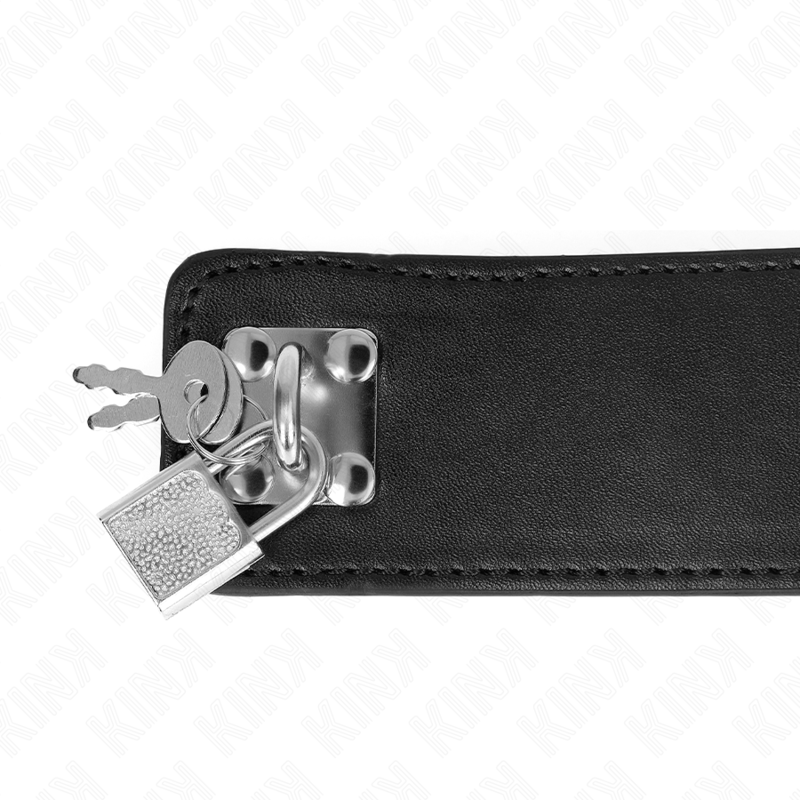 KINK - COLLIER AVEC CEINTURE 65 CM AVEC LARGE BRACELET RÉGLABLE NOIR 33,5-41 CM X 5 CM