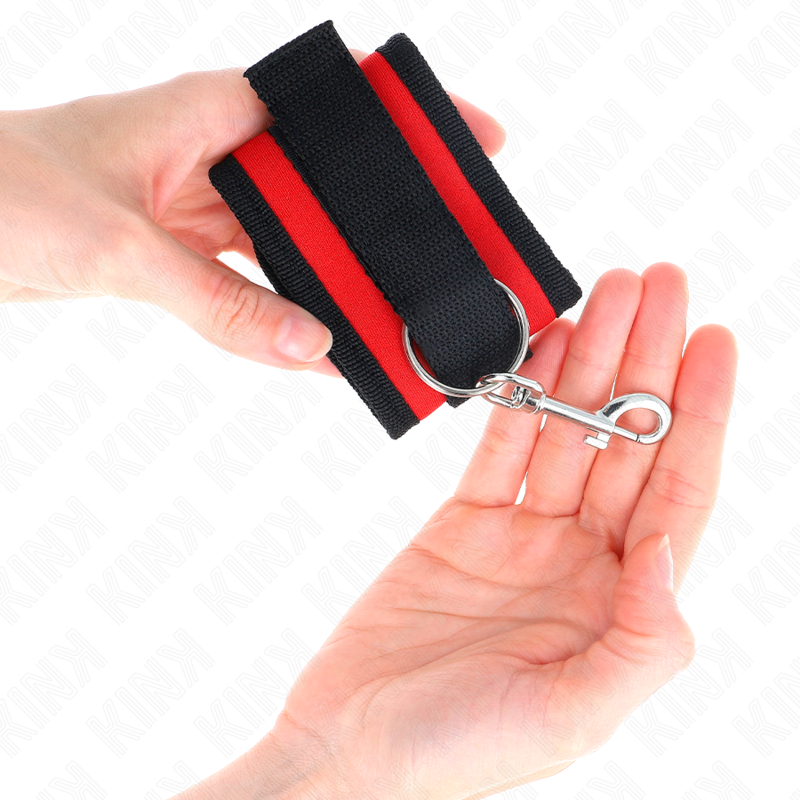 KINK - RED-BLACK NYLON HOOK&LOOP WRIST WRAP MODEL 2 ADJUSTABLE 18-35 CM X 6 CM