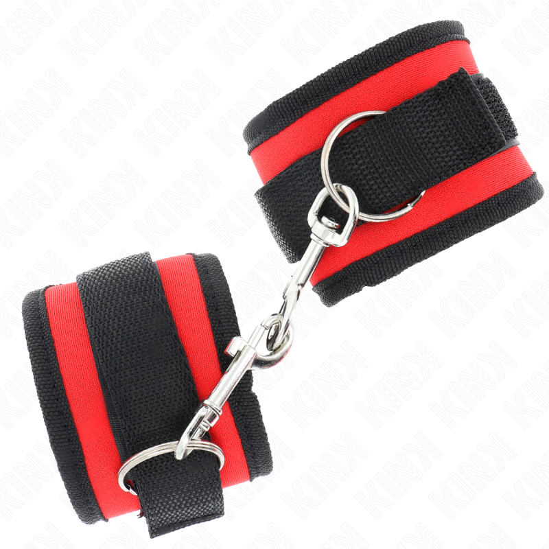 KINK - RED-BLACK NYLON HOOK&LOOP WRIST WRAP MODEL 2 ADJUSTABLE 18-35 CM X 6 CM