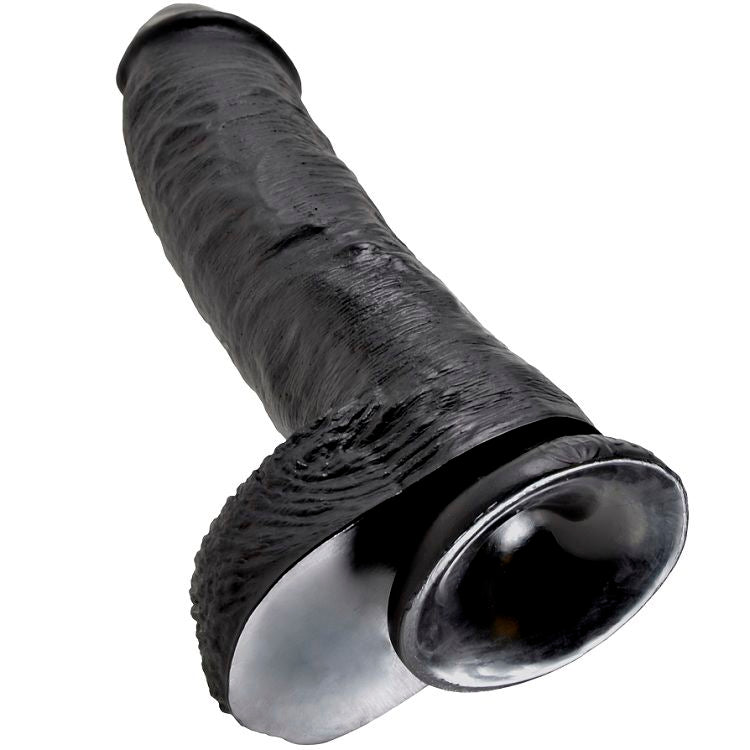 KING COCK - 10 GODES NOIR AVEC BOULES 25,4 CM