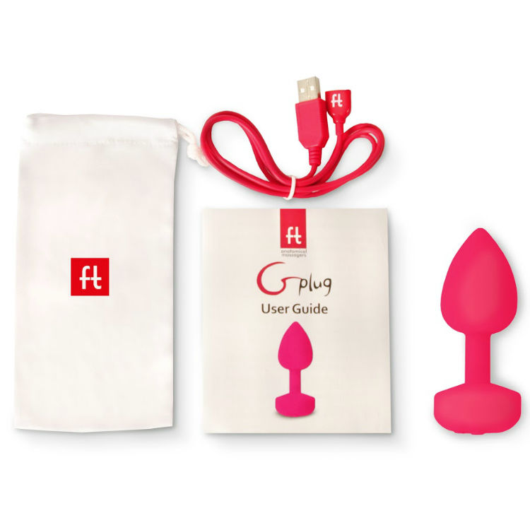 G-VIBE - VIBRATEUR ANAL RECHARGEABLE FUNTOYS GPLUG PETIT ROSE FLUO 3CM