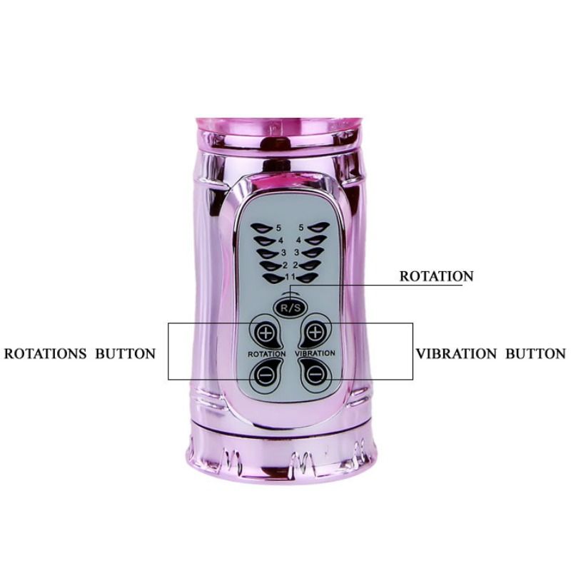 BAILE - VIBRATEUR RECHARGEABLE AVEC STIMULATEUR PAPILLON DE ROTATION ET DE POUSSÉE