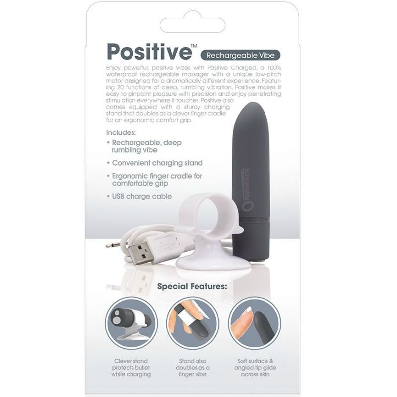 SCREAMING O - MASSEUR RECHARGEABLE POSITIF GRIS