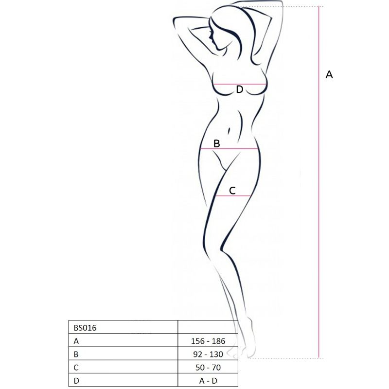 PASSION - WOMAN BS016 BODYSTOCKING RED ONE SIZE