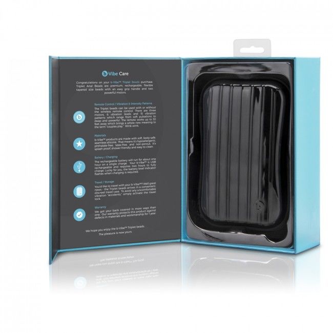 B-VIBE - TÉLÉCOMMANDE ANAL TRIPLET NOIR BILLES