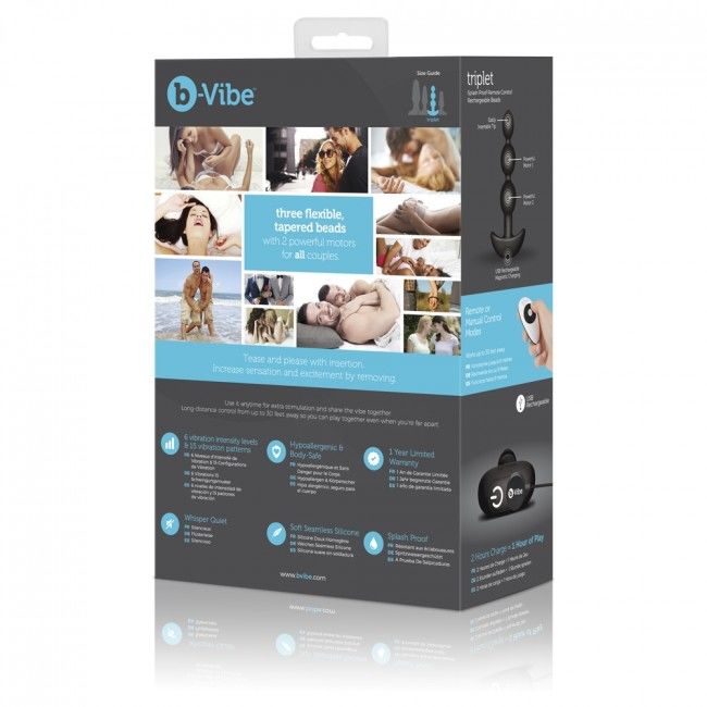 B-VIBE - TÉLÉCOMMANDE ANAL TRIPLET NOIR BILLES