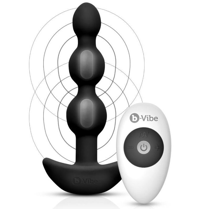B-VIBE - TÉLÉCOMMANDE ANAL TRIPLET NOIR BILLES