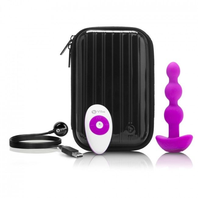 B-VIBE - TÉLÉCOMMANDE ANAL TRIPLET PERLES ROSE