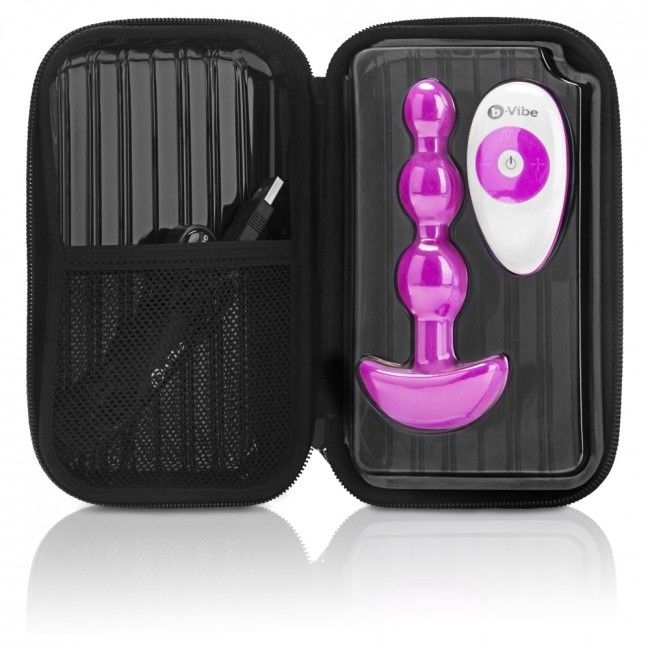 B-VIBE - TÉLÉCOMMANDE ANAL TRIPLET PERLES ROSE