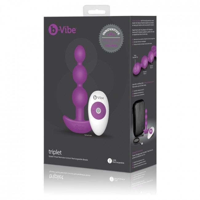 B-VIBE - TÉLÉCOMMANDE ANAL TRIPLET PERLES ROSE