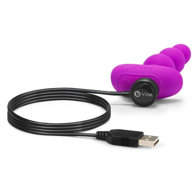 B-VIBE - TÉLÉCOMMANDE ANAL TRIPLET PERLES ROSE