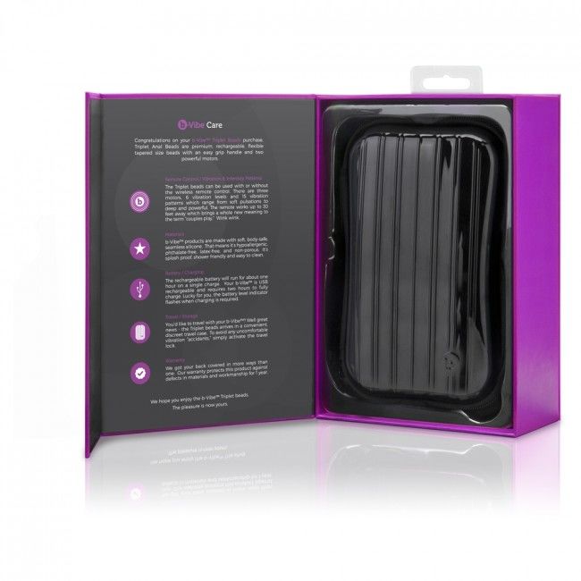 B-VIBE - TÉLÉCOMMANDE ANAL TRIPLET PERLES ROSE