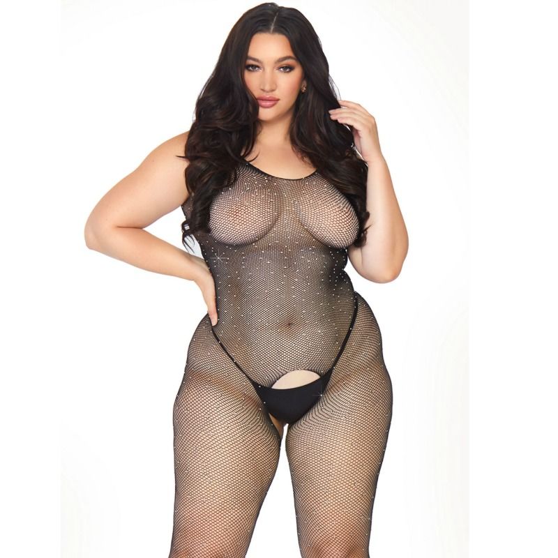 LEG AVENUE - BODYSTOCKING EN MAILLE CRISTALLISE LEG AVENUE - 1X-2X