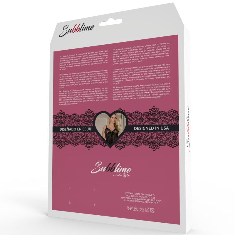 SUBBLIME - TEDDY FLORAL AND BLACK LACE WITH FRINGES S / M