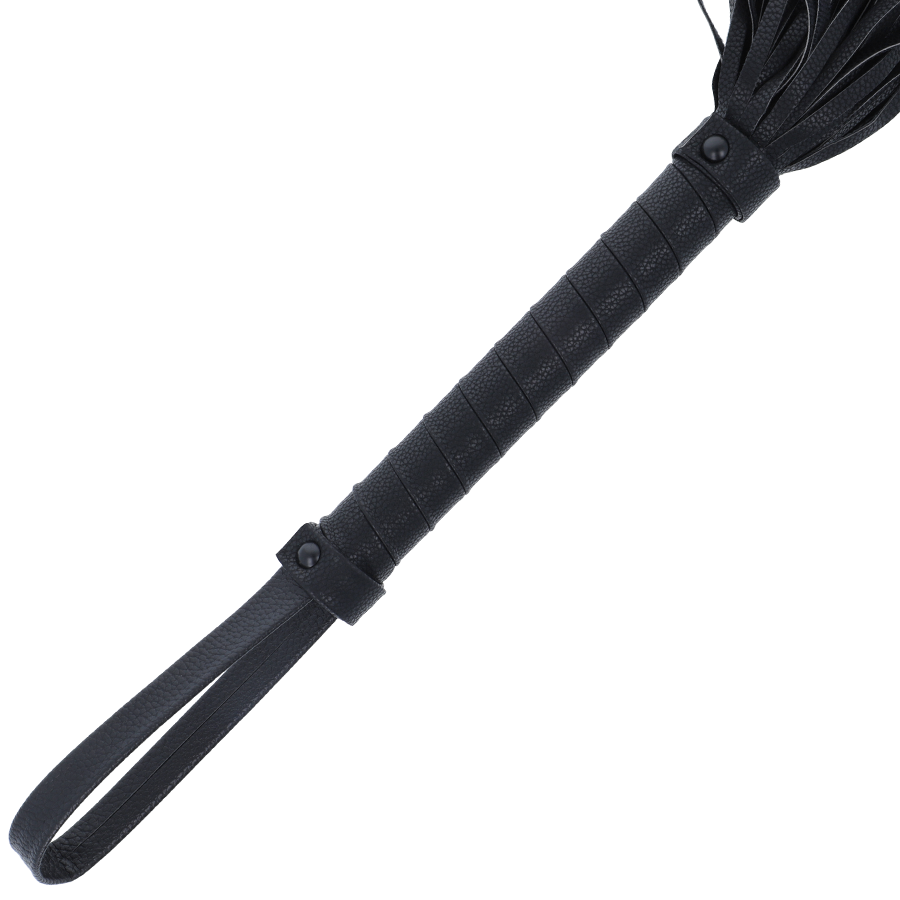 DARKNESS - Fouet de bondage en cuir noir 42 cm