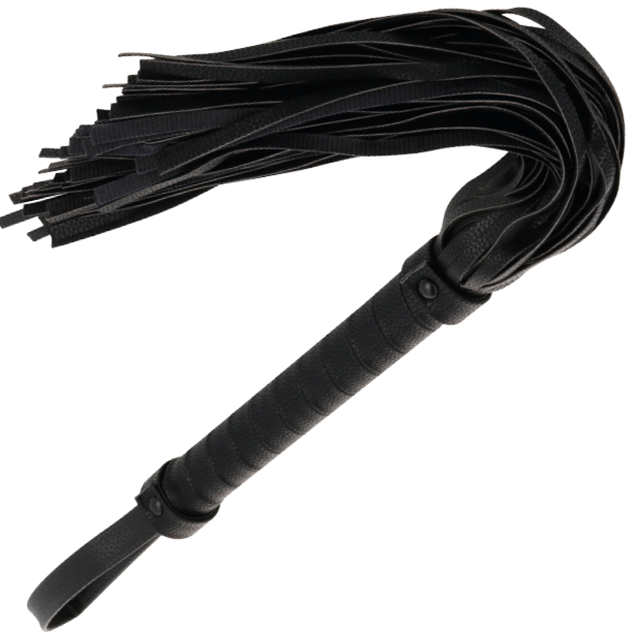 DARKNESS - Fouet de bondage en cuir noir 42 cm