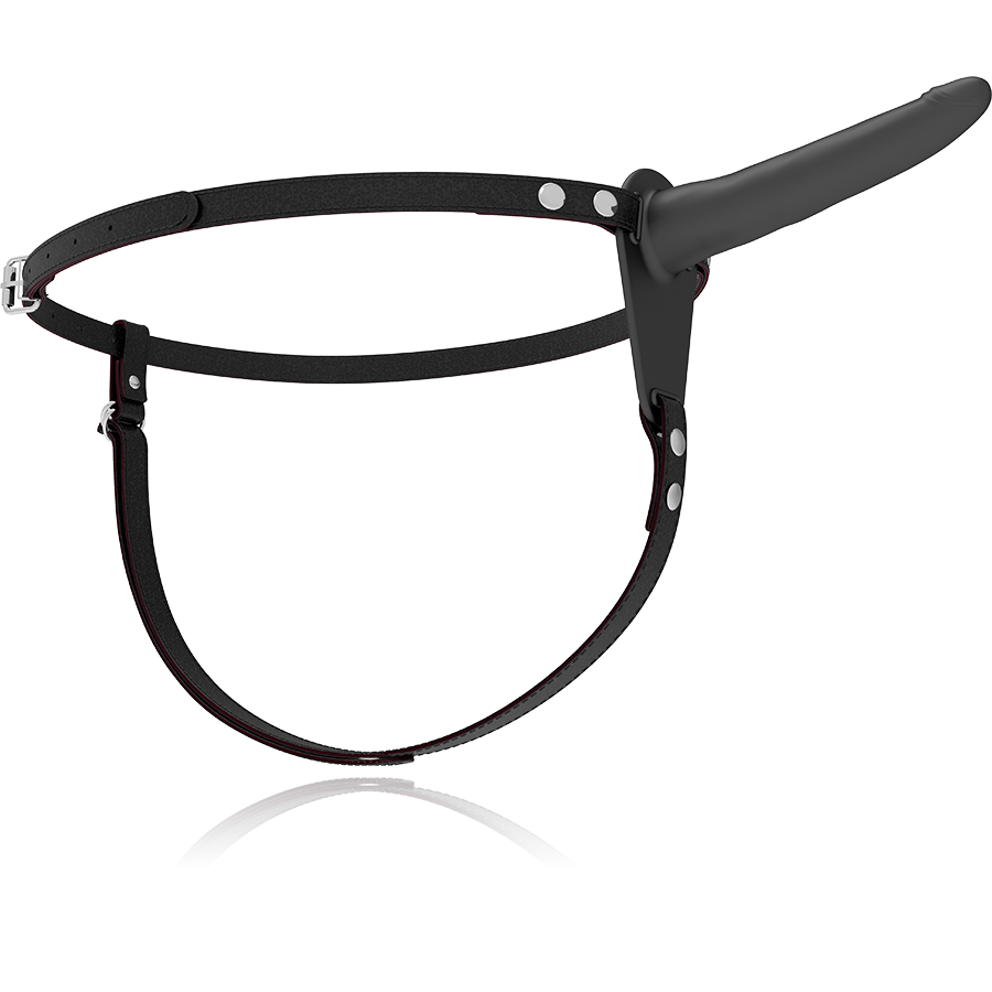 HARNAIS SOUMIS FÉTICHE - SILICONE NOIR 15 CM