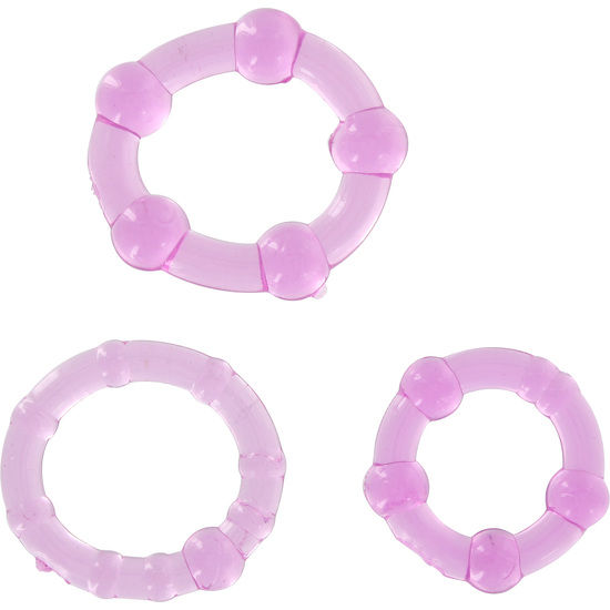 SEVEN CREATIONS - SET OF THREE PENIS RINGS LILAC