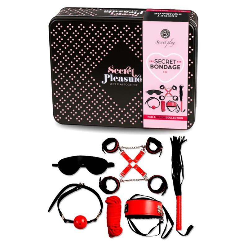 SECRETPLAY - SET BDSM 6 PCS COLLECTION ROUGE